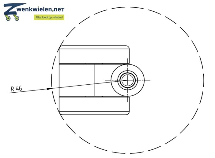 Meubelwiel stift 9 mm