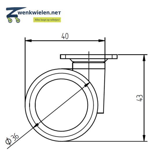 Meubelwiel remmen