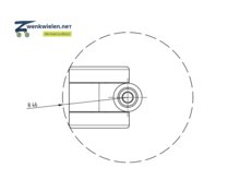 Meubelwiel zacht 8 mm stift