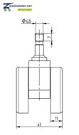 Meubelwiel zacht 8 mm stift