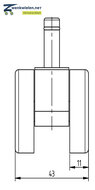 Meubelwiel stift 9 mm