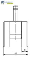 Meubelwiel stift 8 mm