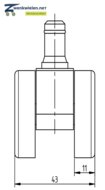 Meubelwiel stift 11 mm