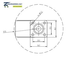 Meubelwiel dubbelrol 40 mm afdekkap