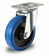 Zwenkwiel 160 mm blauw 