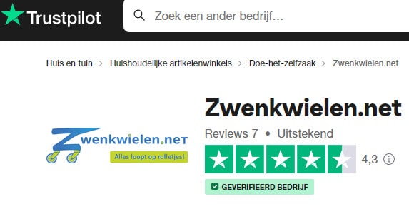 Is zwenkwielen.net betrouwbaar trustpilot